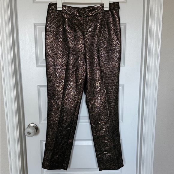 NEW Anne Klein Gold Straight Leg Trousers Sz 6 - Picture 2 of 11